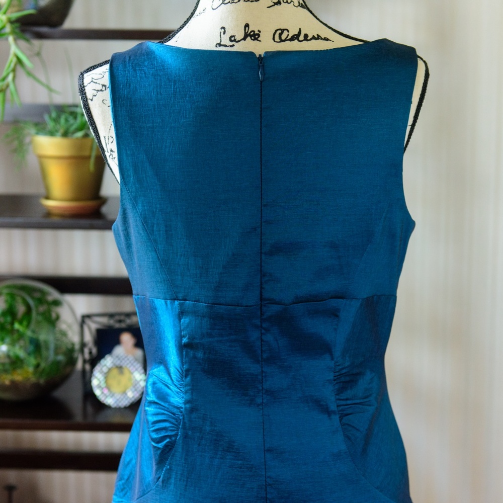 EUC Blue Metallic Bodycon Dress - Picture 5 of 8